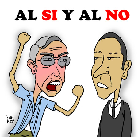 Al sí y al no: Álvaro Uribe Vélez y Augusto Ibáñez (presidente de la Corte Suprema de Justicia)