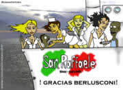 Buque hospital lleno de enfermeras 'velinas' atiende pacientes en Buenaventura, '¡Gracias, Berlusconi!''