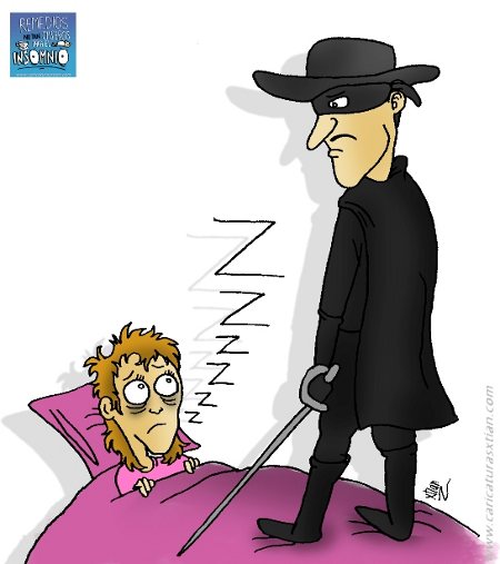 Un joven acostado y trasnochado ve asustado al Zorro, que aparece subido en la cam